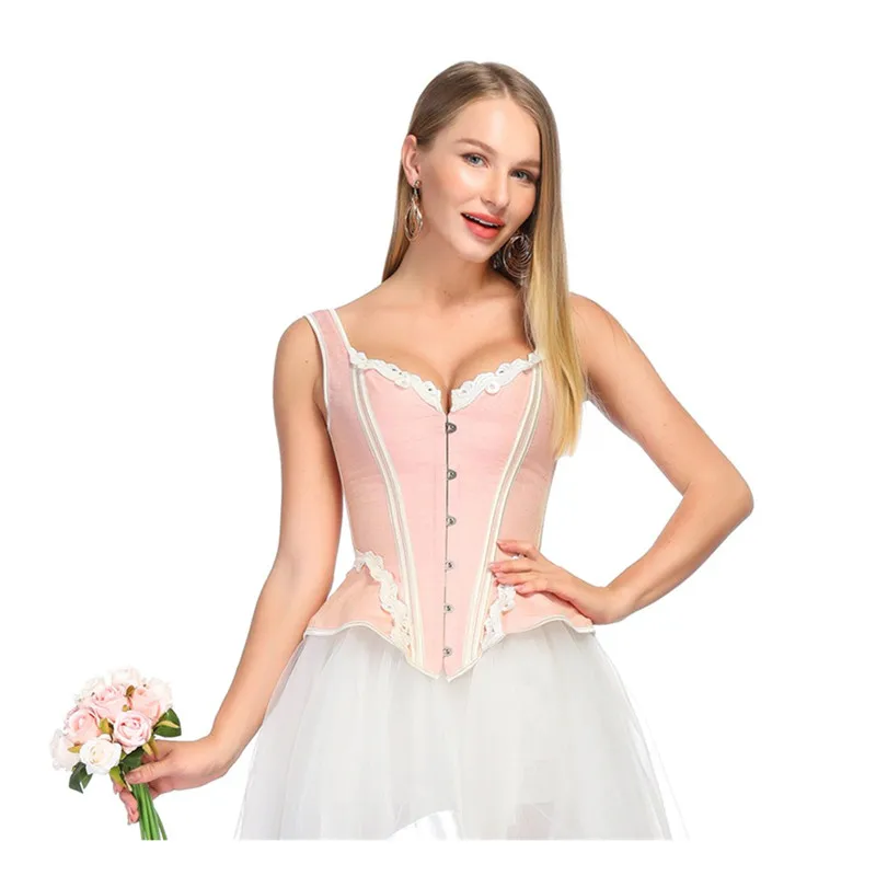pink Minifaceminigirl, Женский стимпанк корсет, сексуальные винтажные топы, на шнуровке, сексуальное женское белье, Ретро готический стиль, на молнии, косеты размера плюс - Цвет: pink