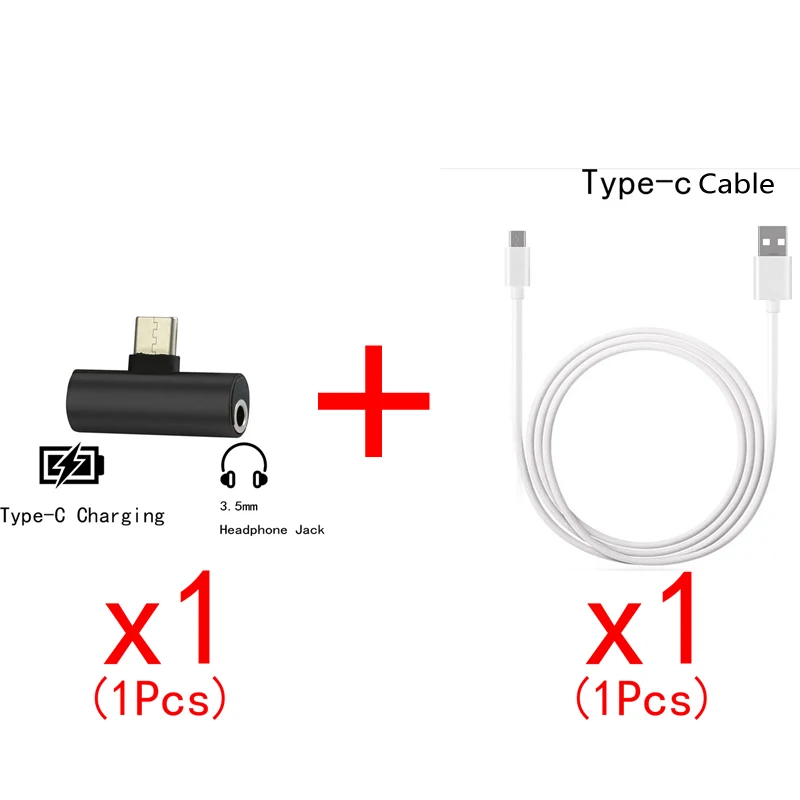 Splitter and cable Двойные наушники 3,5 мм разъем типа c 2 в 1 аудио зарядное устройство для sony Xperia 1 XZ3 XZ2 Премиум компактный корпус аудио Chraging USB C кабель - Цвет: Splitter and cable