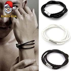 Простой красочный кожаный браслет с веревкой, хип-хоп, уличная культура, браслет из искусственной кожи с веревкой, модный трендовый мужской браслет, ювелирные изделия, подарок