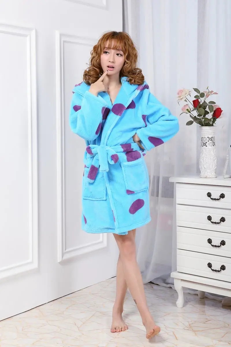 Банный халат с милыми животными Sullivan Femme Szlafrok, женский халат с длинным рукавом и капюшоном, сексуальное свободное ночное белье, домашний халат, Халат