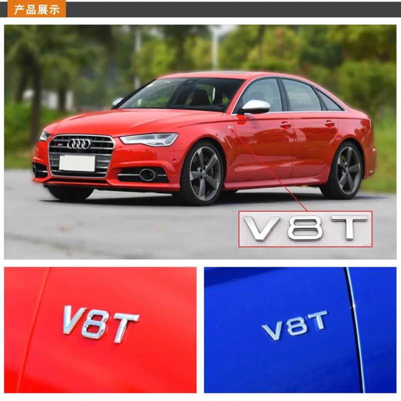 Черный глянец наклейка логотип V8T крыло боковое задний на заказ эмблема