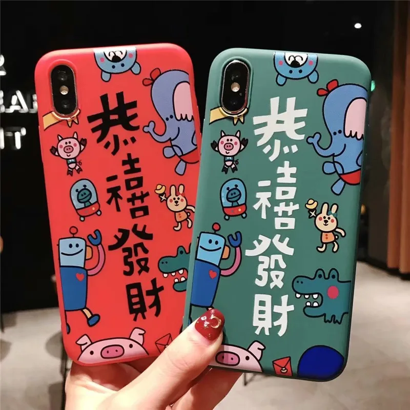 2019 новый год подарок животных красный слитки чехол задняя крышка для apple iphone 6 lcd