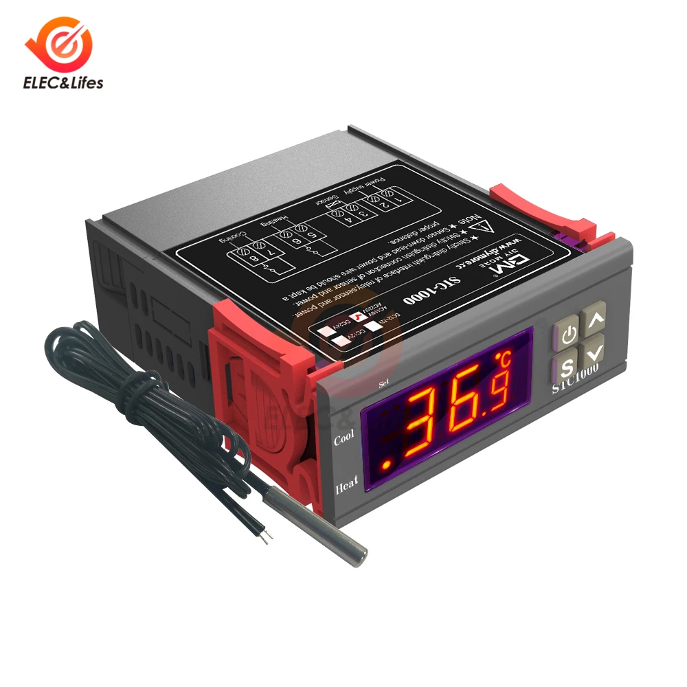 #1085 STC-1000 220V LCD Digital Temperature Controller Th... 