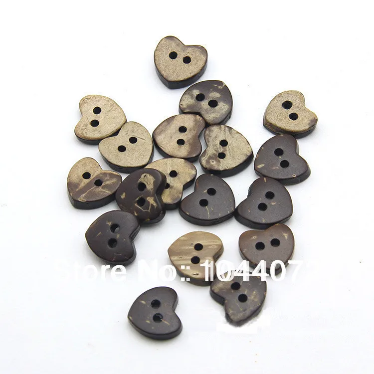 

12mm 2 holes buttons coconut shell heart buttons wood cute buttons for craft buttons