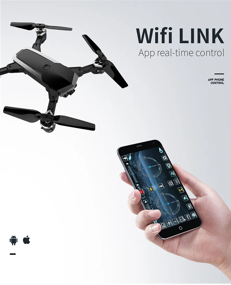 JDRC JD-20S JD20S WiFi FPV RC Дрон с широкоугольным 2MP HD камерой Профессиональный вертолет складной Дрон RC Квадрокоптер игрушки RTF