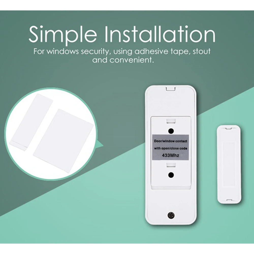 5PCS/ lot GUUDGO GS-WDS07 433MHz Window Door Smart Sensor Wireless Magnetic Strip Detector for Golden Security Alarm System |