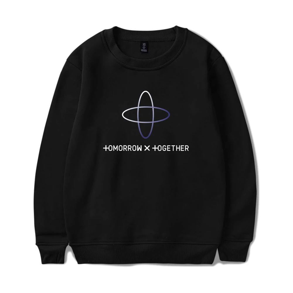 TXT классический крой унисекс Crewneck Толстовка с принтом с длинными рукавами Pollover