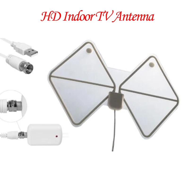 Белый Butterfly50 км Диапазон съемный антенный усилитель antenna1080p HD ТВ комнатная