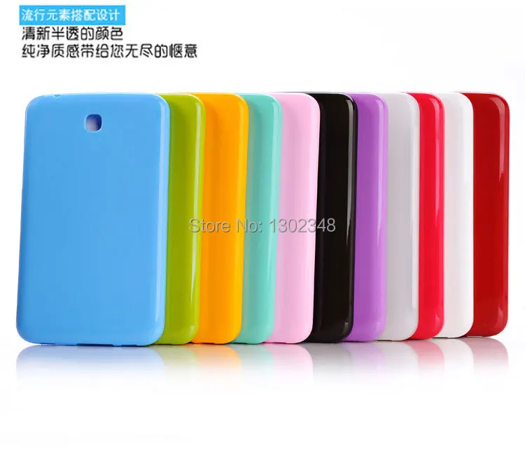 Силиконовый мягкий чехол карамельного цвета для планшета резиновый Samsung Galaxy Tab 3 7