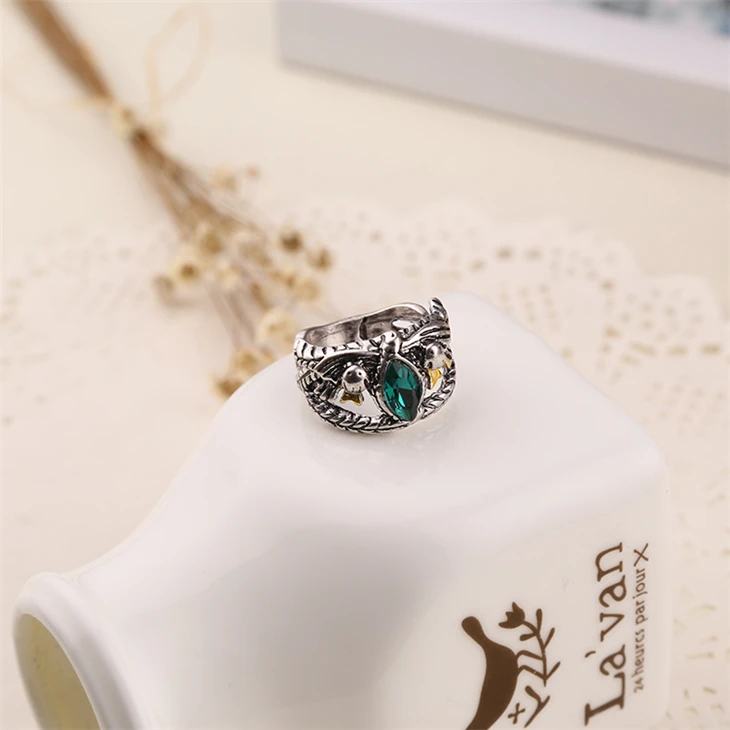 Винтажное Серебряное Кольцо Арагорна с кристаллами в античном стиле|aragorn ring|ring of