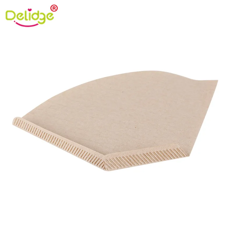 Delidge 100 шт./компл. кофейные фильтрующие бумаги неотбеленные конусы чашки