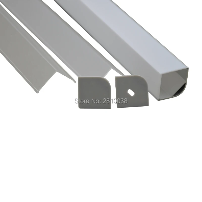 10 X 1M Sets/Lot 90 corner aluminium extrusion for led strip and AL6063 led profile corner for led cabinet or kitchen lights