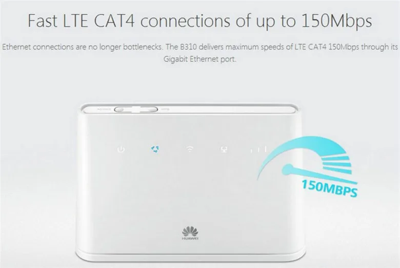 Разблокированный huawei B310 B310s-22 150 Мбит/с 4 аппарат не привязан к оператору сотовой связи CPE Модем Wifi Router со слотом для Sim карты памяти до 32 устройств