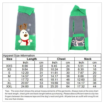 Green reindeer DOGGYZSTYLE, одежда для рождественских домашних животных, свитер для собак, пальто с оленем, джемпер, одежда на Рождество, одежда для больших собак XXL - Цвет: Green reindeer