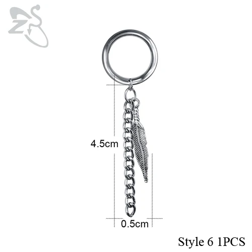 Style6 1PCS ZS 5-22 мм из нержавеющей стали беруши и тоннели болтаются пирсинг уха Расширение уха растягивается пирсинг плоти туннели ювелирные изделия для тела - Окраска металла: Style6 1PCS