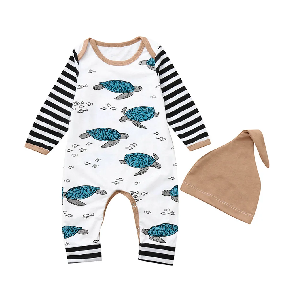 2018 Limited Carters Official Store Hot Sale Newborn Infant Baby Boy Girl Tortoise Romper Jumpsuit Hat Clothes Set Dropshipping | Детская