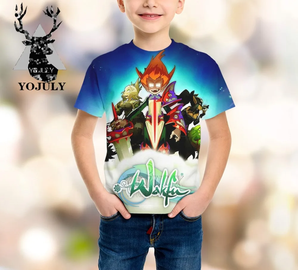YOJULY wakfu harajuku/детская одежда с 3d принтом для мальчиков и девочек-подростков детская футболка горячая Распродажа, модные футболки Modis с круглым вырезом, A236