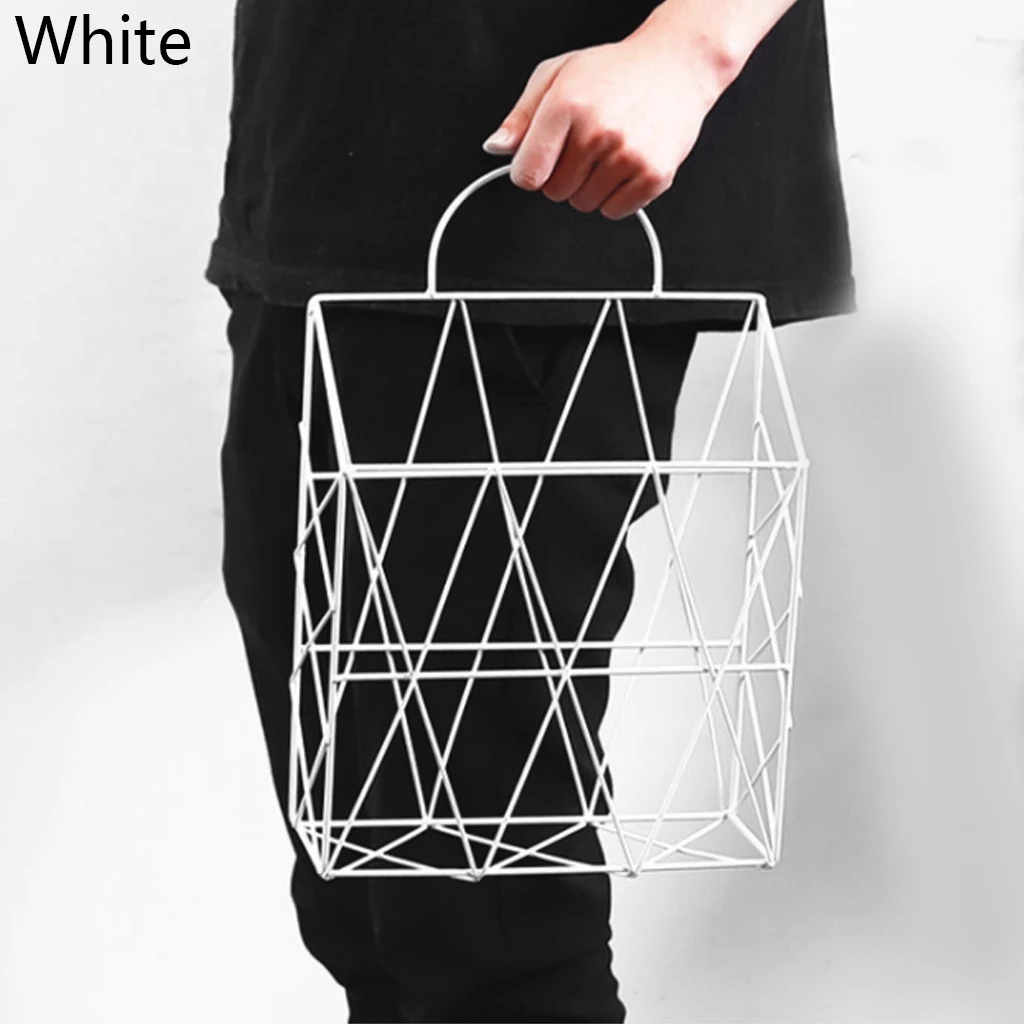 A white Новинка, горячая Распродажа, портативная модная корзина для хранения, портативная настенная вешалка для хранения, железный Настольный держатель для журналов, газет - Цвет: A white