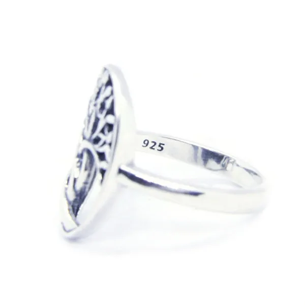 Women 925 Silver Ring Mini Cool Oval Top Quality Ladies Biker Living Tree | Украшения и аксессуары