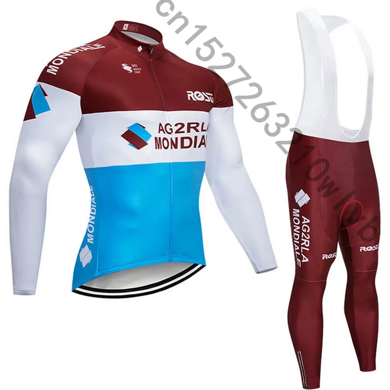 2019 профессиональная Джерси для езды на велосипеде набор дышащиц AG2R с длинным