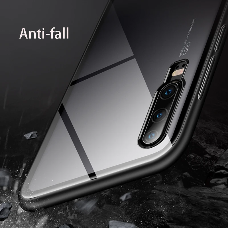 Магнитный металлический корпус адсорбции для huawei P20 30 pro закаленный чехол