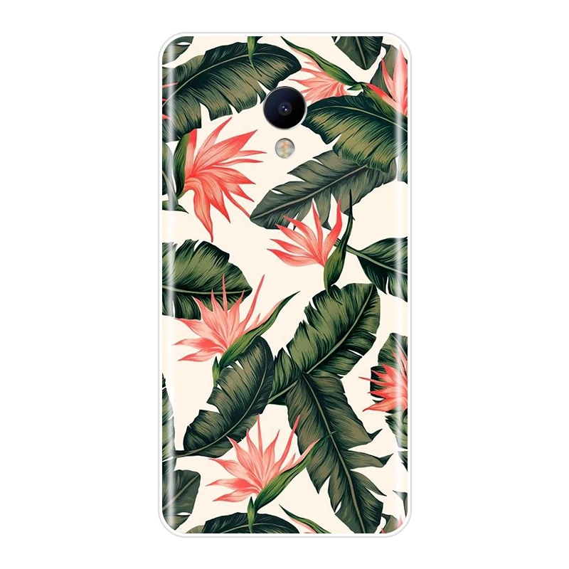 Задняя крышка с листьями и цветами для Meizu M6 M5 M3 M2 Note мягкий силиконовый чехол