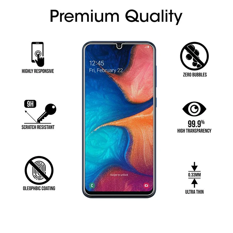 2 шт. защитное закаленное стекло на экран для Samsung Galaxy A10 A20 A30 A40 A50 A60 A70 A90 M10 M20 M30 защита для экрана Защитная стеклянная пленка