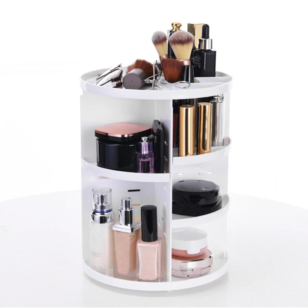 360-degree Rotating Makeup Organizer for Cosmetics Storage Box Rack Make Up transparent Boxes lipstick nail polish brush holder | Дом и сад