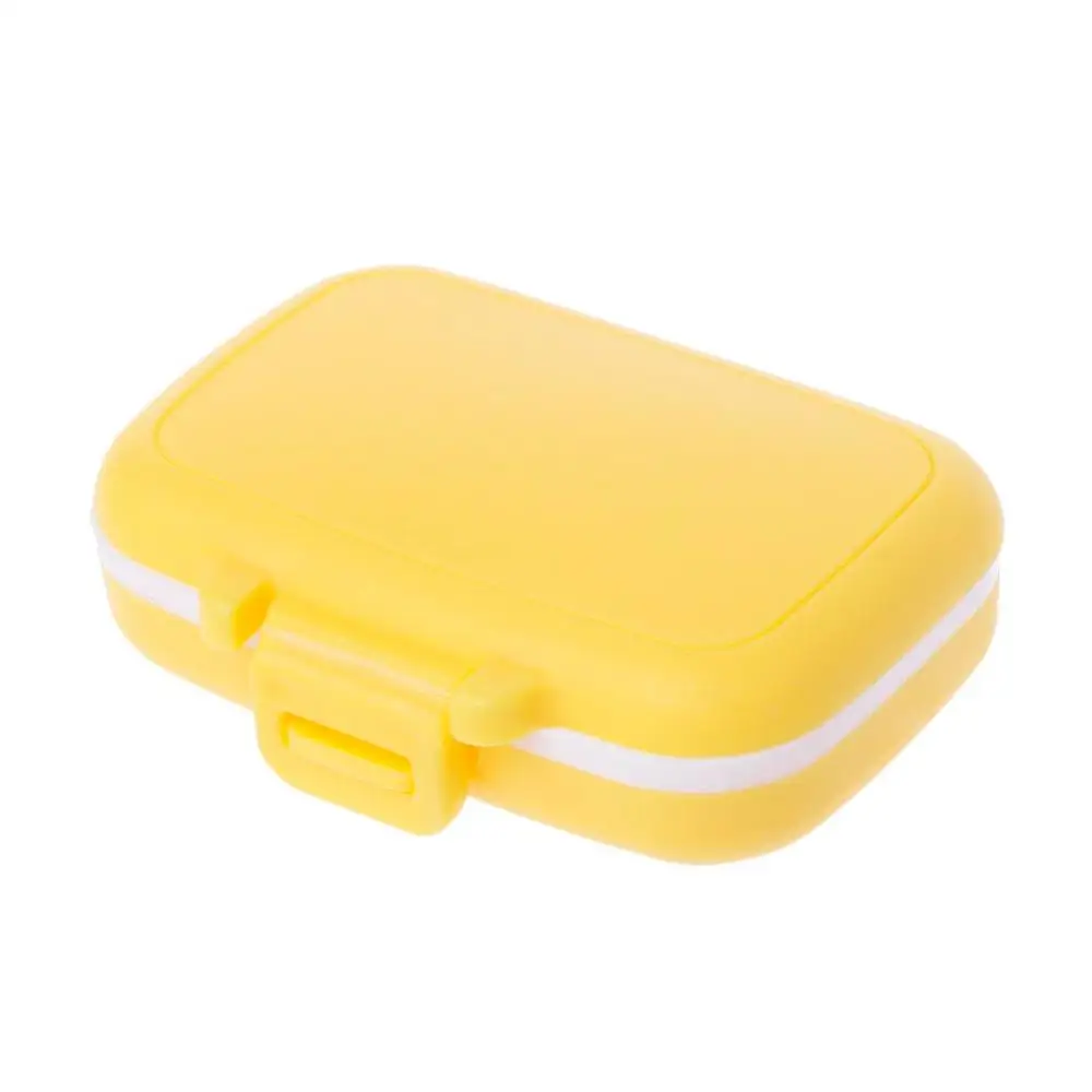 Yellow ZRLOWR портативный 3 отсека таблетки Органайзер коробка медицина чехол для хранения пылезащитный - Цвет: Yellow