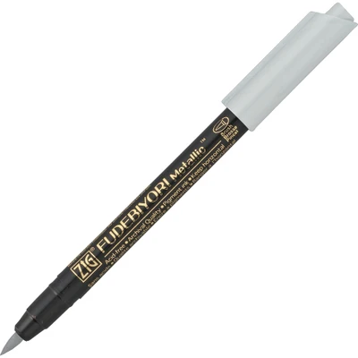 Metallic silvery 102 1 шт./Япония 57 цветов zig kuretake мягкая металлическая Кисть ручка металлическая метка fudebijori кисть для рисования - Цвет: Metallic silvery 102