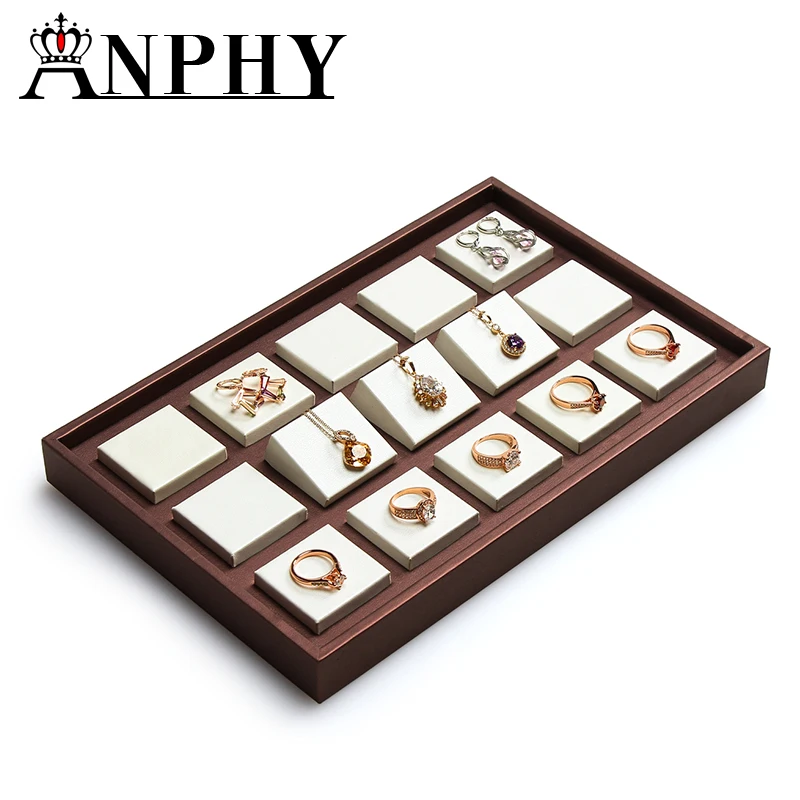 ANFEI новый лоток для ювелирных изделий из искусственной кожи с микрофиброй