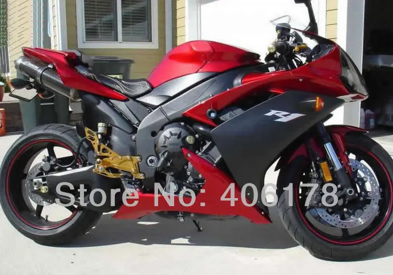 YzfR1 07 08 Обтекатели кузова Набор для Yzf R1 2007 2008 красный и черный мотоцикл обтекатель наборы(литье под давлением