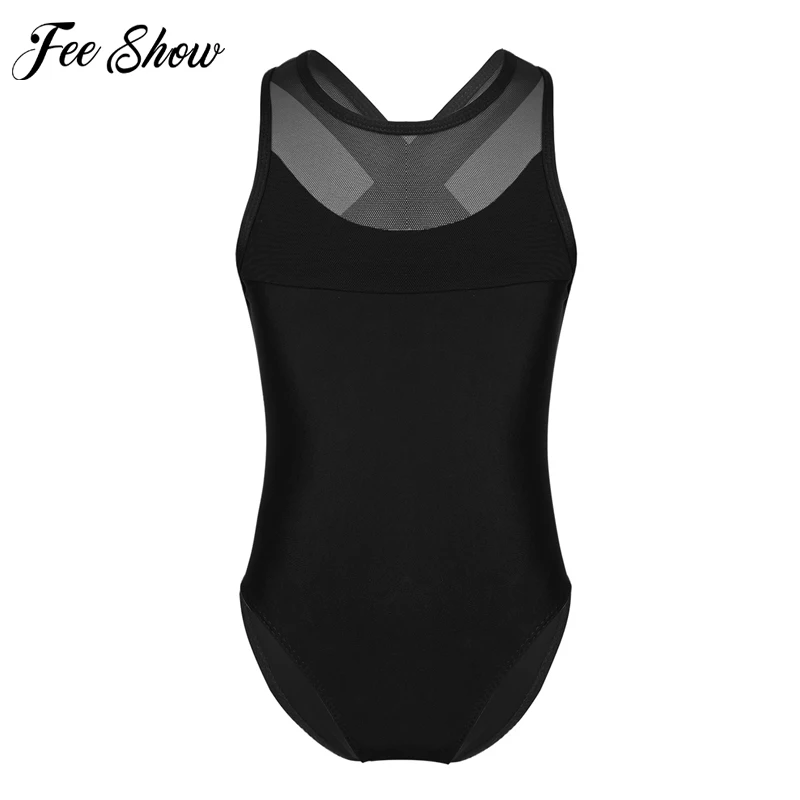 Детское Сетчатое платье без рукавов с вырезами профессиональное балетное