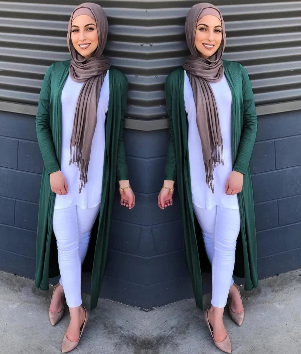 Мусульманская верхняя одежда открытые abaya трикотажные длинные платья кардиган кимоно длинный халат платья Jubah Ближний Восток Рамадан Арабская Исламская одежда - Цвет: GREEN
