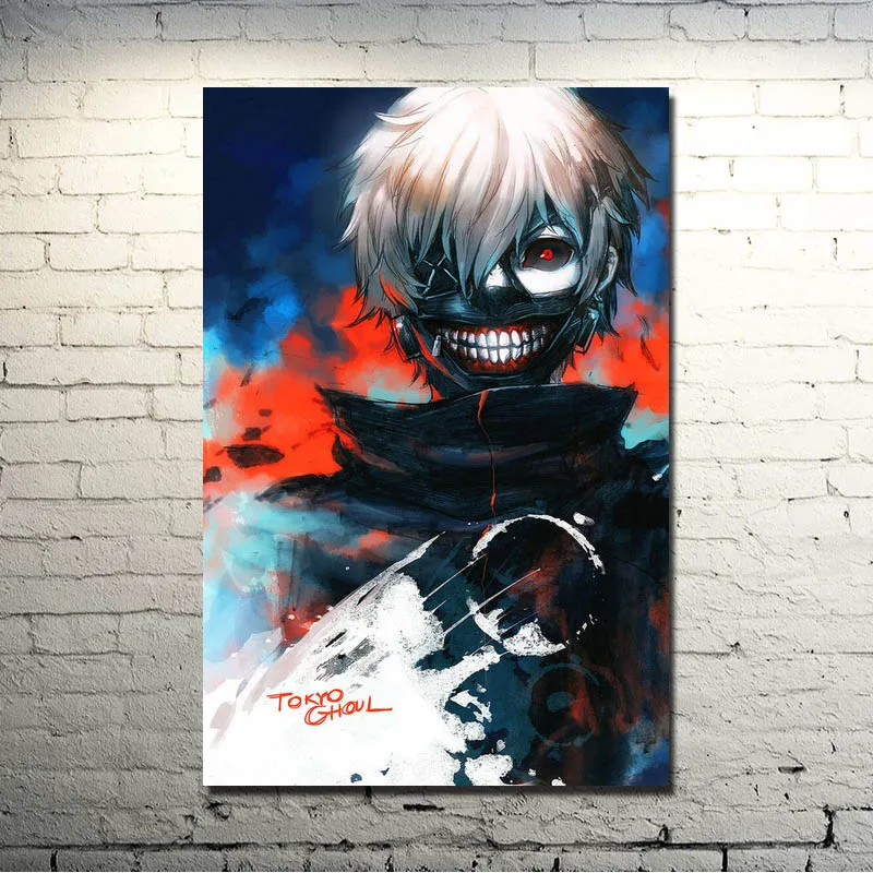 Kaneki Токийский Гуль Re горячее японское аниме искусство шелковая ткань плакат