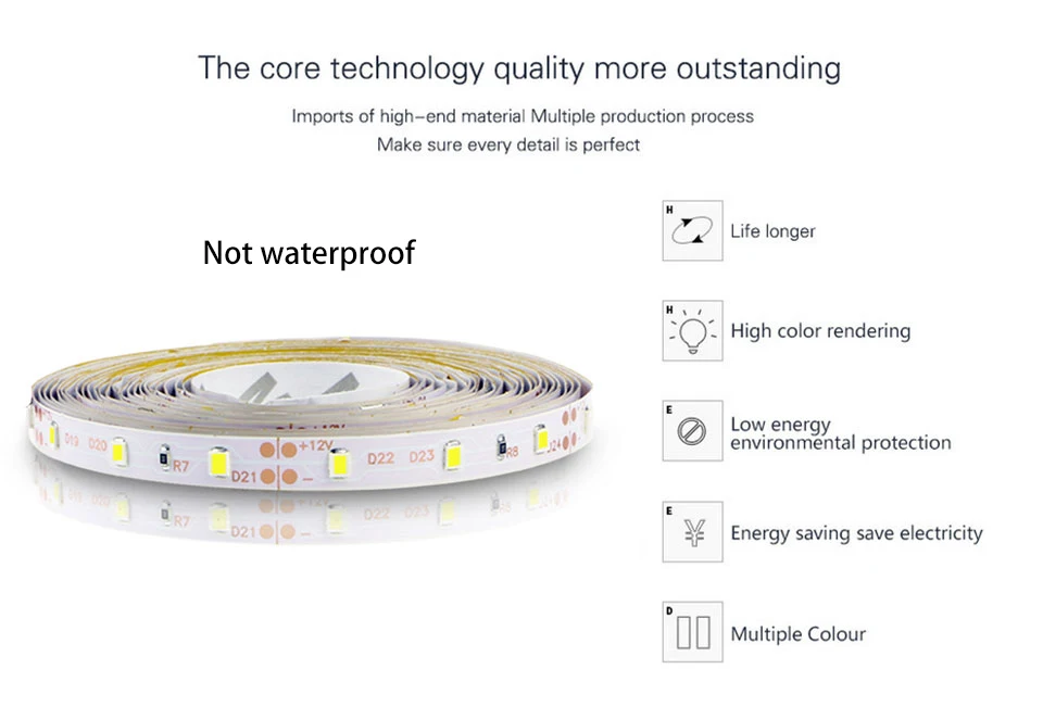 5M 300Leds Non-waterproof RGB Led Strip Light 3528 DC12V 60Leds/M Flexible Lighting String Ribbon Tape Lamp Home Decoration Lamp