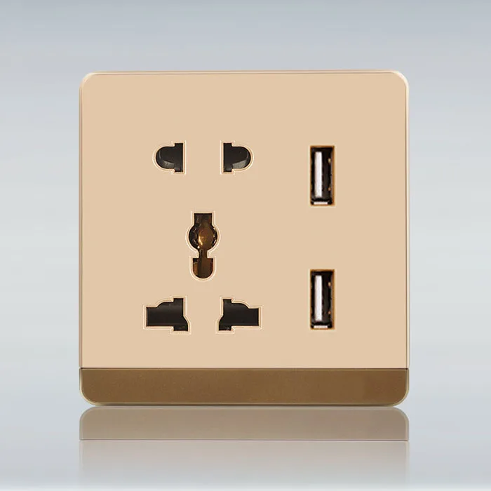 Новая Золотая двойная USB зарядка настенная розетка US/EU/AU розеточная Зарядка Док