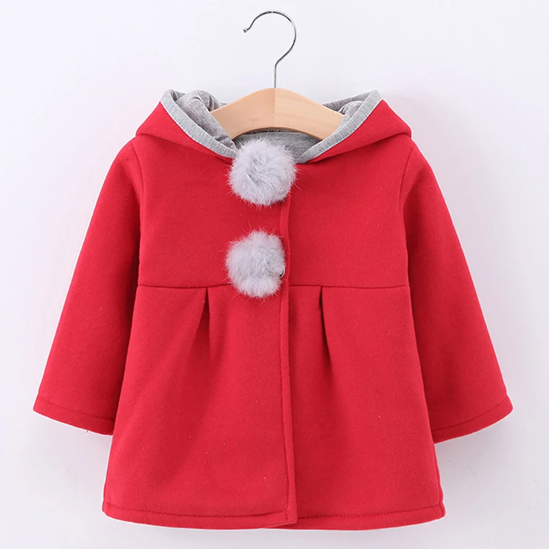 Girls Coat 2020 Spring Winter Hot sale Baby Long Sleeve Jacket Rabbit Ear Hoodie Casual Outerwear for | Детская одежда и обувь