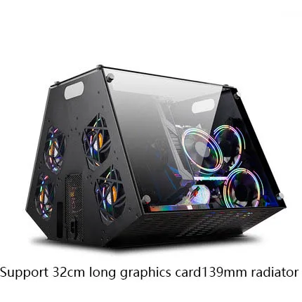 Double engine 1 plus DIY стальной чехол для компьютера matx прозрачное стекло настольное шасси коробка Micro ATX Hands-on сборка для геймеров части ПК - Цвет: Double engine 1 plus