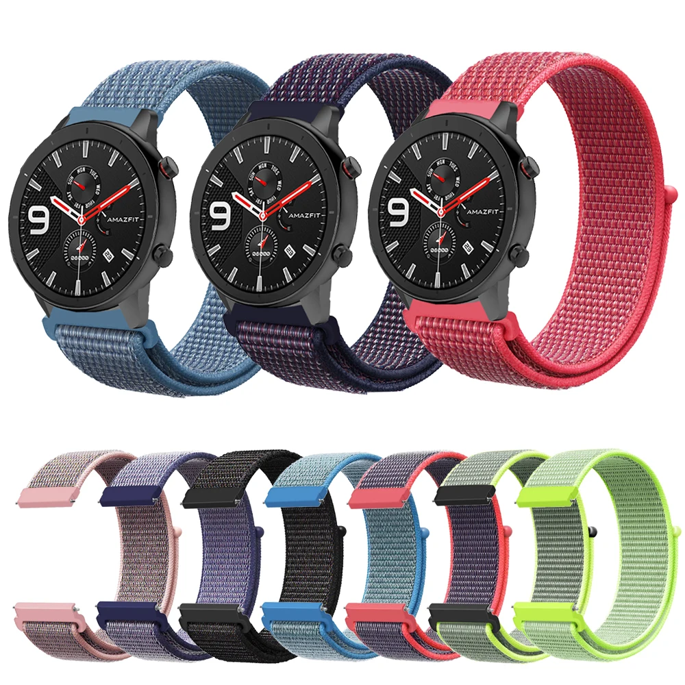 Тканая нейлоновая петля для Xiaomi Huami Amazfit GTR 47 мм 42 умные наручные часы ремешок