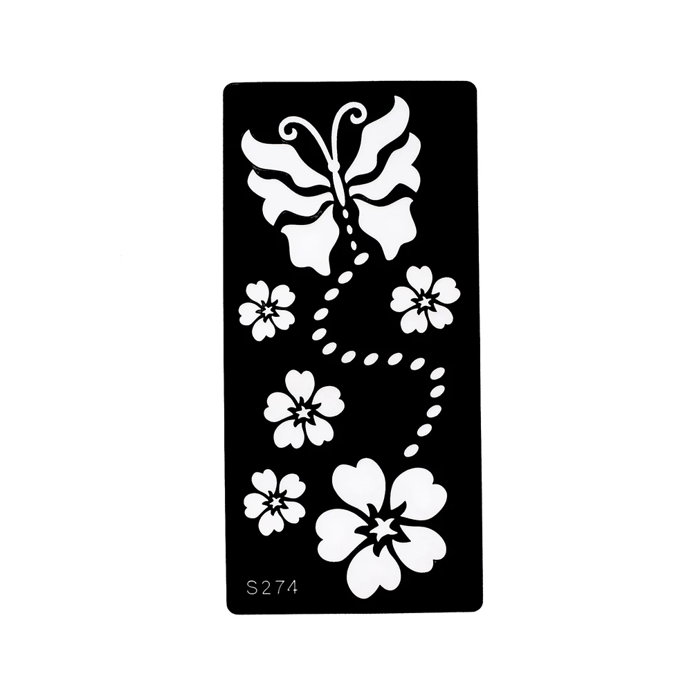 6 листов трафарет для татуировки хной женщин задняя краска тела Искусство цветок