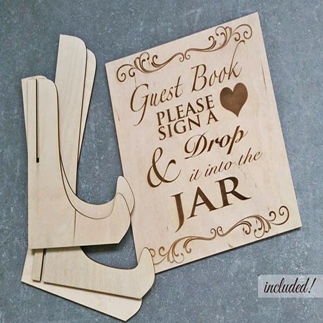 Персонализированная искусственная деревянная подвесная коробка для гостевой