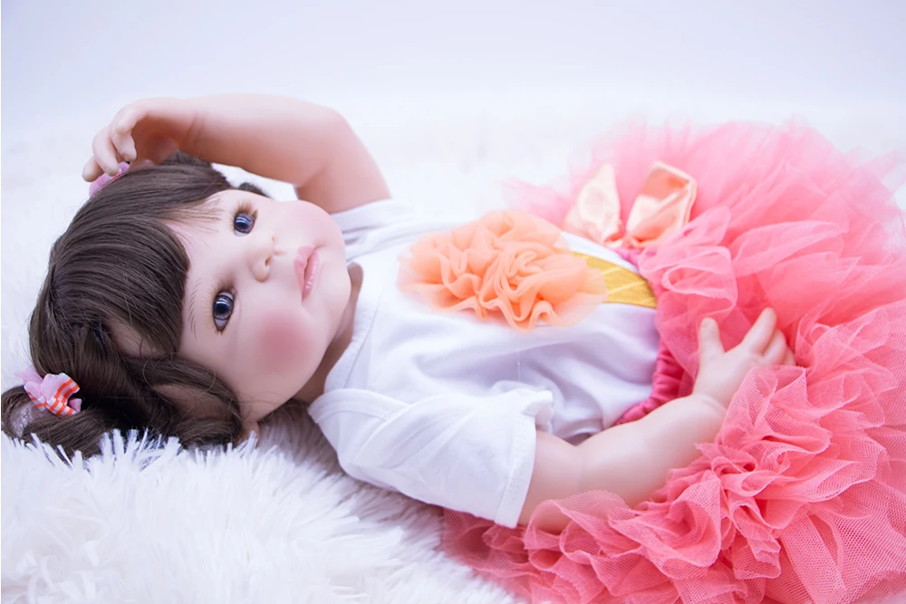 22 дюймов Bebes Кукла Reborn Girl полностью силиконовая виниловая reborn baby куклы