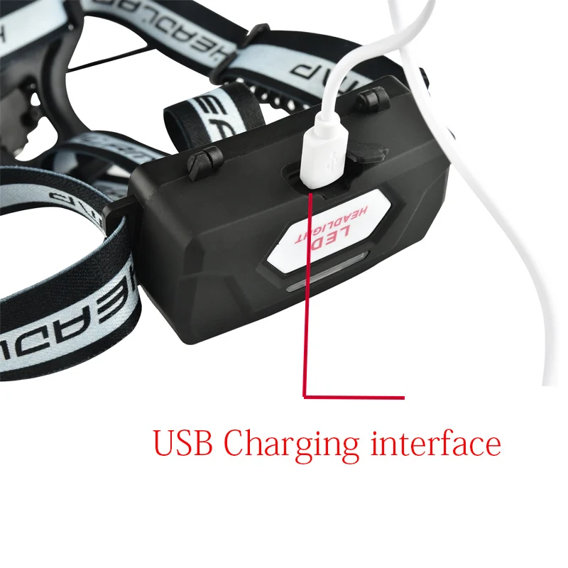 7 светодиодный USB Перезаряжаемый налобный фонарь 5 * XML T6 + 2 R5 18000LM Головной 6 режимов