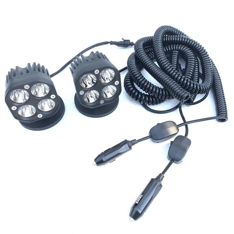 40W Kit 2sets 2x40 Вт внедорожный светодиодный автомобильный головной светильник с автоматическим креплением на крышу капота для внедорожного вождения Точечный светильник с магнитной основой светодиодный рабочий светильник 4x4 противотуманный светильник - Цвет: 40W Kit 2sets