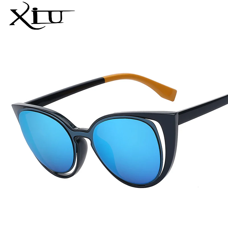 Солнечные очки XIU в стиле кошачий глаз UV400 женские модные брендовые дизайнерские