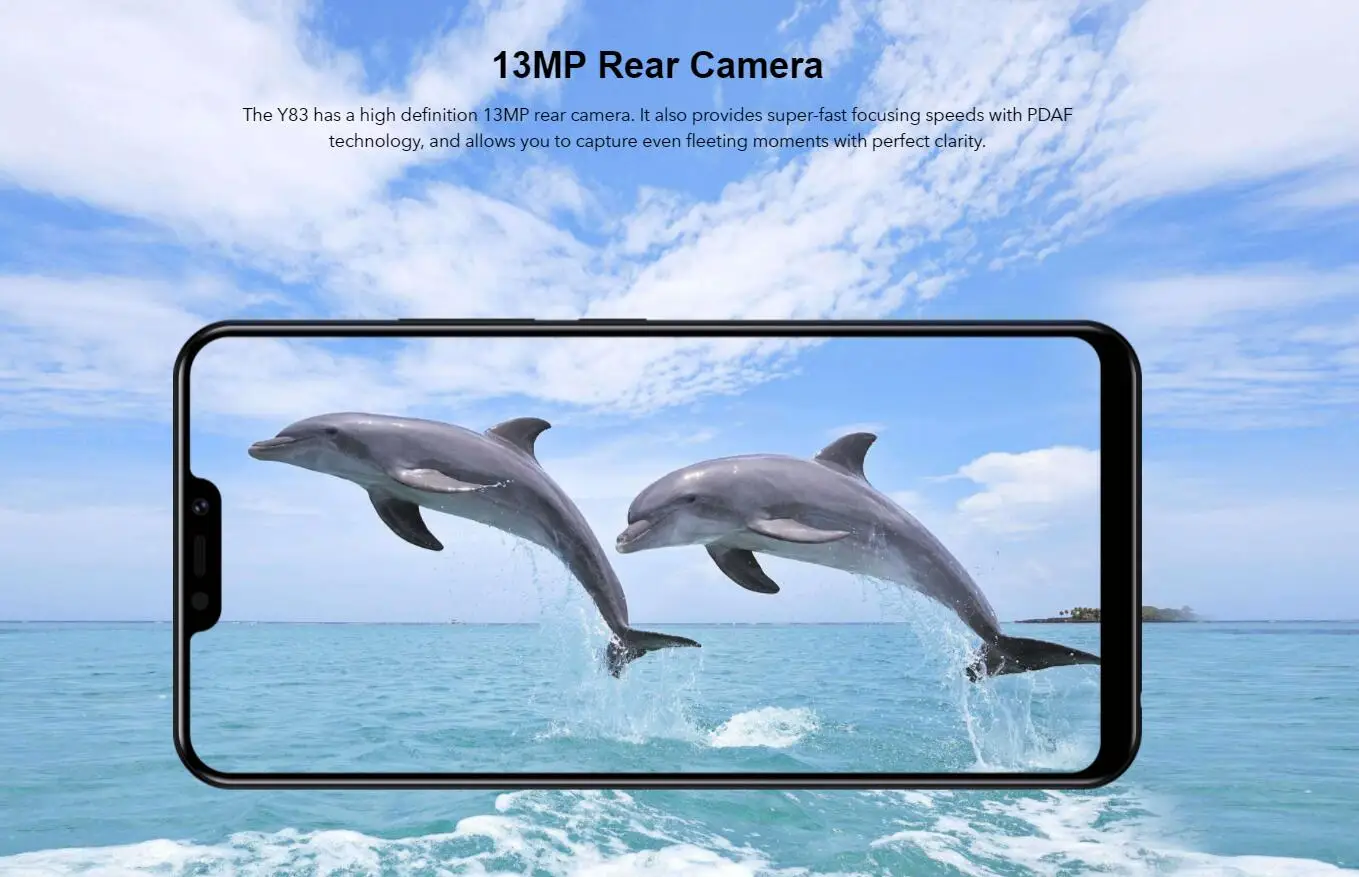 Vivo авторизованный мобильный телефон VIVO Y83 4G LTE Android 8,1 Helio P22 Octa Core 4G+ 64G 6,2" 13MP Cam Face Wake смартфон