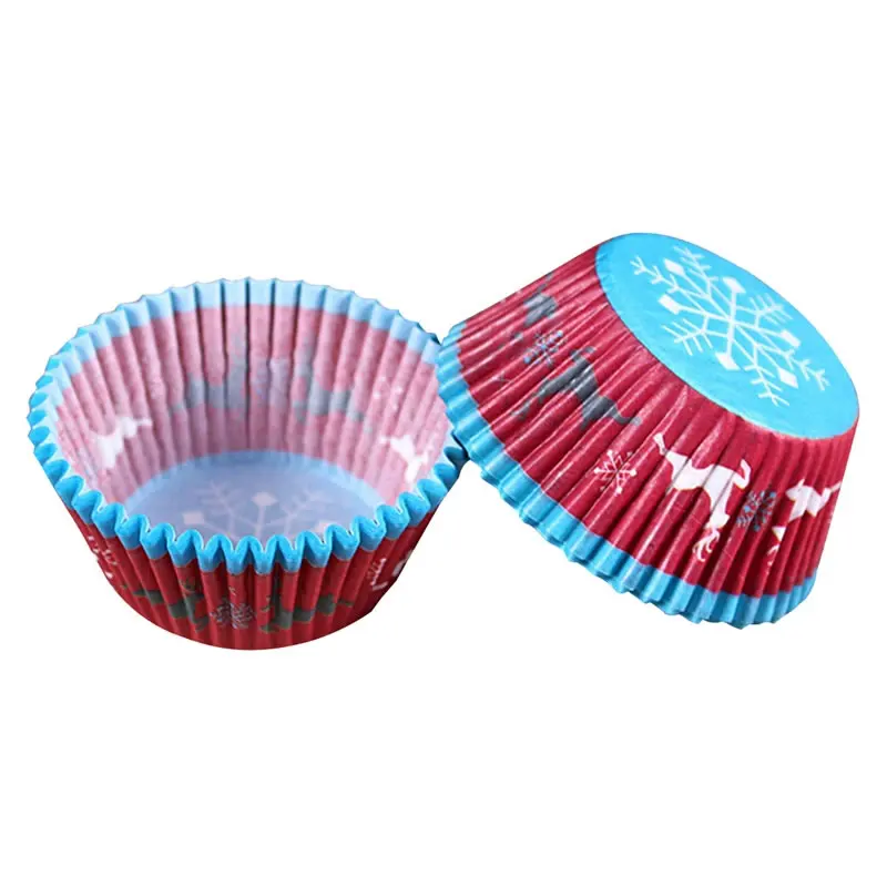 Snowflake Upspirit 100Pcs Colorful Cupcake Liners Set Baking Cup Paper Muffin Cases Egg Tarts Tray Cake Wrappers Supplies Decorating Tools - Цвет: Snowflake