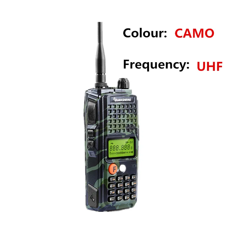 Camo with UHF Band 10 Вт QuanSheng TG-K10AT Walkie Talkie 10 км TG K10AT радио comunicador 10 км UHF400-470MHz дополнительный VHF диапазон двухстороннее радио 4000 мАч - Цвет: Camo with UHF Band