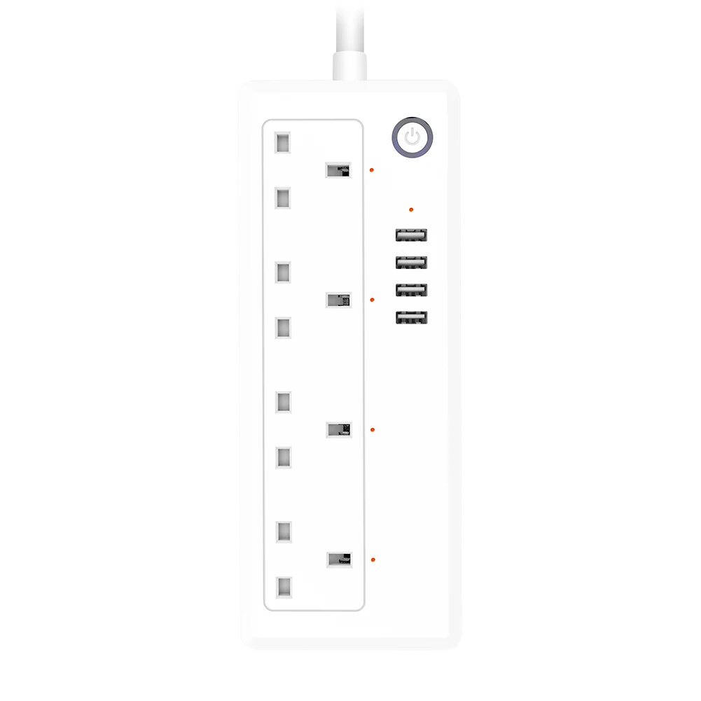 US Socket WiFi Smart power Strip US Защита от перенапряжения с 4 разъемами 4 для смартфона с usb-портом переключатель домашнего управления работает с приложением Smart Life - Цвет: US Socket